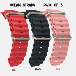 Veu Soft Silicone Strap for iWatch 42mm/44mm/45mm | Ocean Straps Pack ...