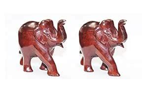 Buy Top Trends® Original Red Sandalwood Elephant Pair Upper Trunk | Lal ...