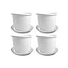 VIRKART Plastic Mega Pots Set, White, 12 Inch, 4 Pieces (Yellow ...