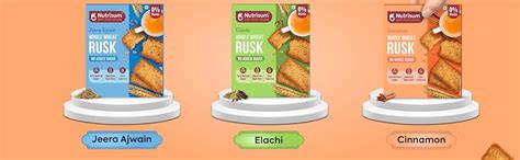 Nutrisum Premium Whole Wheat Rusk Jeera, Ajwain & Elaichi Flavour Combo ...