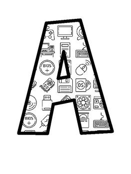 Computer Components Bulletin Board Letters, Computer Components ...