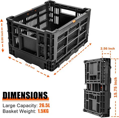 Rear Bike Basket, Foldable Bicycle Cargo Rack Storage Basket, Universal ...