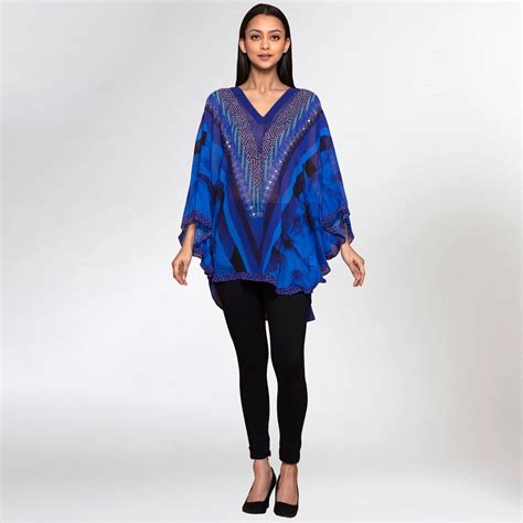 Blue Embellished Floral Tunic – First Resort by Ramola Bachchan