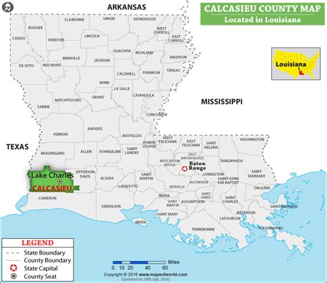 Calcasieu Parish Map, Louisiana