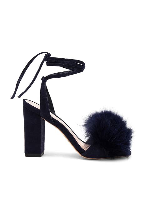 Loeffler Randall Nicolette Fox Fur Heel in Eclipse | REVOLVE