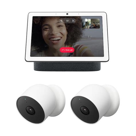Shop Google Google Nest Hub Max in Charcoal and Google Nest Cam Battery ...
