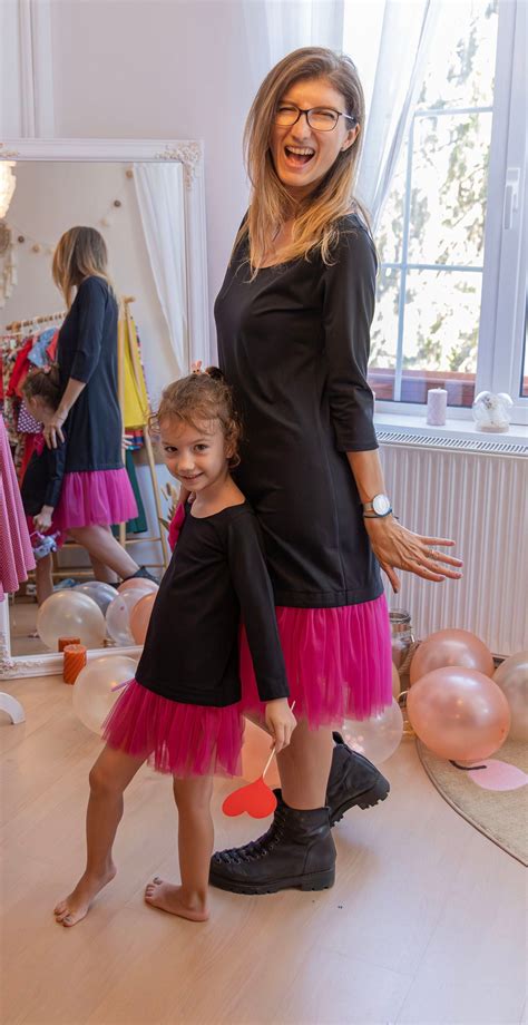 Mommy and Me Casual Easter Photoshoot Tulle Dress Black Matching ...