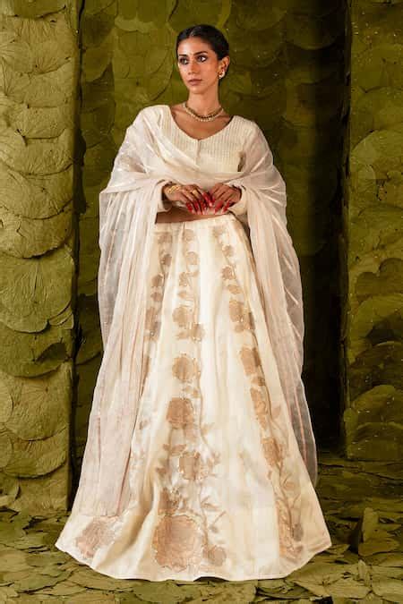 Buy Cream Silk, Organza, Kota Doria, Crepe Embroidery, Sose Work ...