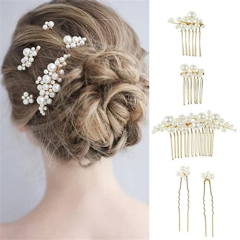 SANNIDHI® 5Pcs Bridal Hair Accessories for Women Stylish Hair Comb ...