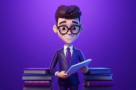 Retrato de desenho animado em 3D de uma pessoa que pratica uma ...