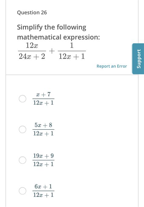 Solved Question 26Simplify the following mathematical | Chegg.com