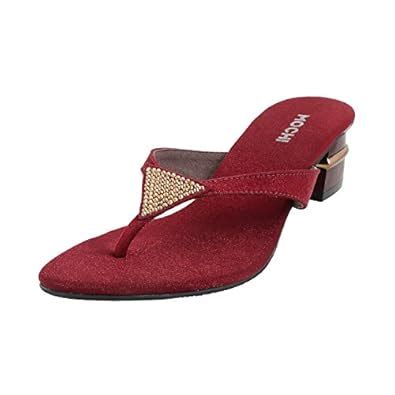 Mochi Women's Maroon Fashion Sandals - 5 UK/Inida (38 EU)(35-2688-44-38 ...