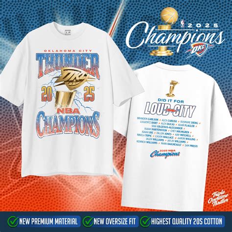 Jual Kaos OKLAHOMA CITY THUNDER 2025 NBA CHAMPIONS | Kaos NBA ...