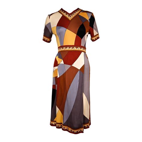 1960's EMILIO PUCCI geometric printed silk jersey dress For Sale at ...