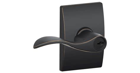 Schlage F51AACC716CEN Accent Single Cylinder Keyed Entry Door Lever Set ...