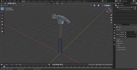 3D Steel Shaft Claw Hammer model | 3D Molier International