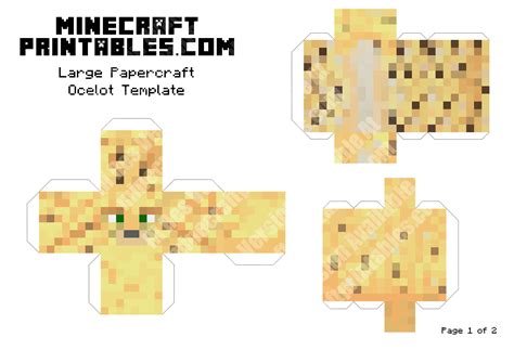 Ocelot - Printable Minecraft Ocelot Papercraft Template