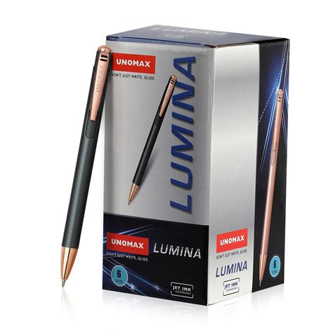 Unomax Lumina Premium Metal Body Ball Point Pen with Jet Ink Technology ...