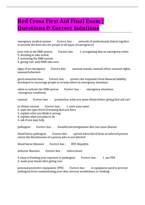 Image result for First Aid Exam Questions