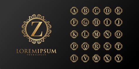 Anfängliche Alphabet Gold Briefvorlage | Premium Vektor
