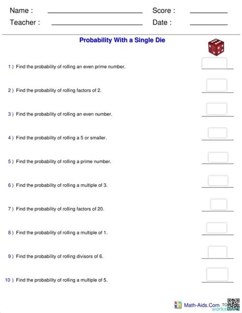 Image result for Math Antics Probability Worksheets