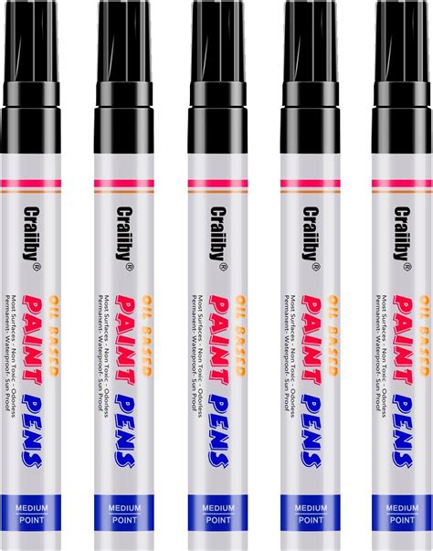Amazon.com : Black Paint Markers, 5 Pack Oil-Based Waterproof Quick Dry ...