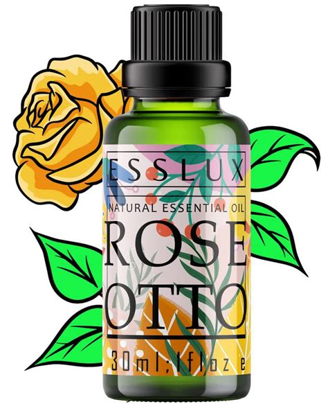 Esslux Rose Essential Oil - 100% Pure Natural Rose Otto Oil for Skin ...