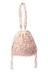 Buy Ivory Crystals, Beads Kelly Pastel Suede Bucket Bag by House of ...