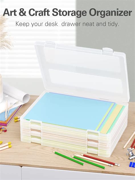 Buy iBune 4 Pack A4 File Portable Project Case, Scrapbook Paper Storage ...