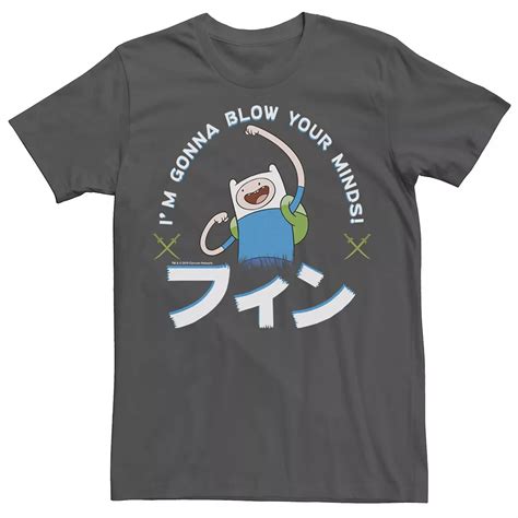 Men's Adventure Time Finn I'm Gonna Blow Your Minds Kanji Portrait Tee