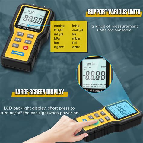 Snapklik.com : AUTOOL Digital Manometer, Dual-Port Manometer Gas Pressure Tester, Handheld HVAC ...