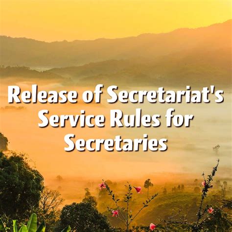 Release of Secretariat's Service Rules for Secretaries | TLMWEB