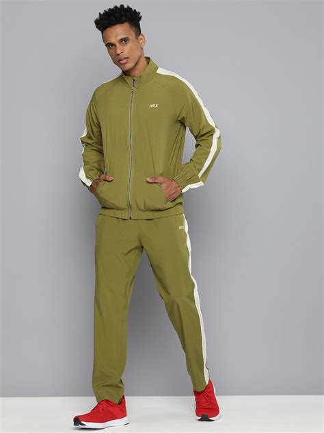 HRX by Hrithik Roshan Men Rapid-Dry Striped Detail Running Tracksuit ...