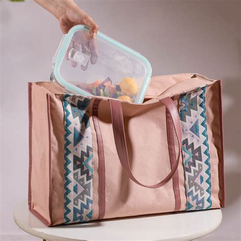 Boho Shopper Bag Pink Large 17 X 12 Inch Online - Premium Tote Bag ...