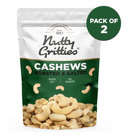 Buy Nutty Gritties Roasted Cashews, Lightly Salted and Dry Roasted ...