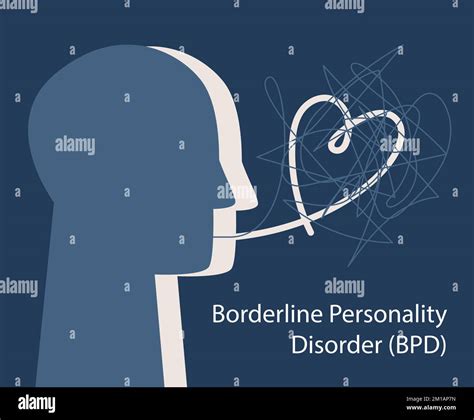 BPD concept. Simple icon of the head of a person with borderline ...
