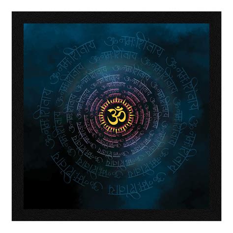 ArtX Paper OM Namah Shivaya Blue Wall Art Painting, Multicolor ...