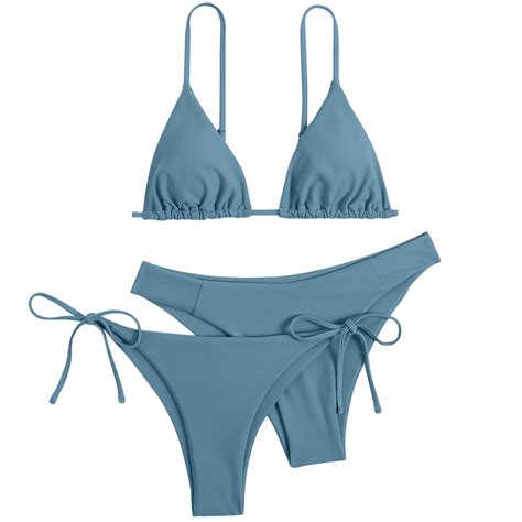 TODOZO Women 3Pc Bandeau Bikini Set Up Brazilian Swimwear Beachwear ...