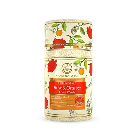 Khadi Natural Ayurvedic Rose & Orange Face Pack | for Glowing Skin ...