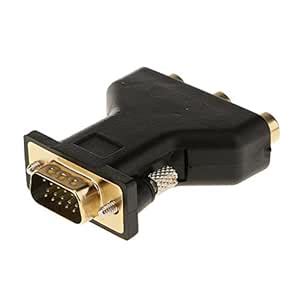 3-RCA RGB Video Female to HD15-Pin VGA Component Video Jack Adapter ...