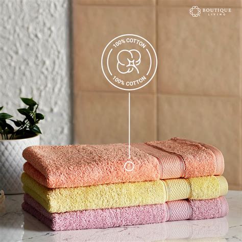 Buy BOUTIQUE LIVING Luxe Loom Set of 2 Cotton Hand Towels - 60x40cm ...