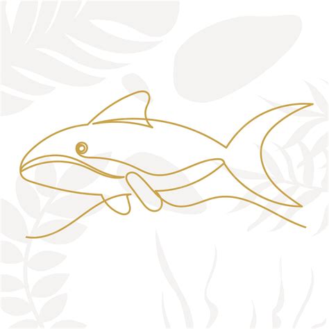 Szkic ryby rysunek jedną ciągłą linią na abstrakcyjnym tle | Wektor Premium