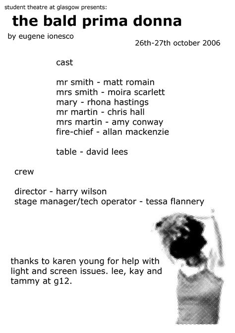 The Bald Prima Donna — Student Theatre At Glasgow
