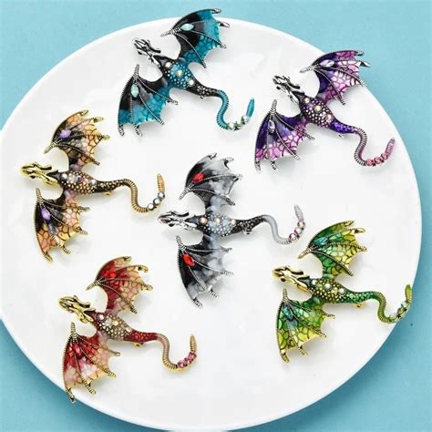【在庫限り】ブローチ 飛行する竜 エナメル 全6カラー ドラゴン Dragon アクセサリー ジュエリー ジュエル jewel レゲエ クラブ ...