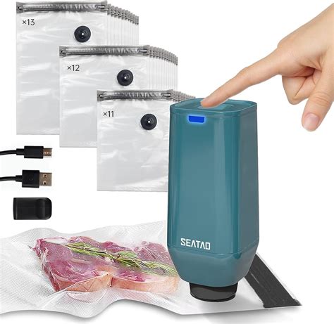 Sous Vide Bags, Upgraded Electric Vacuum Sealer Rechargeable handheld ...