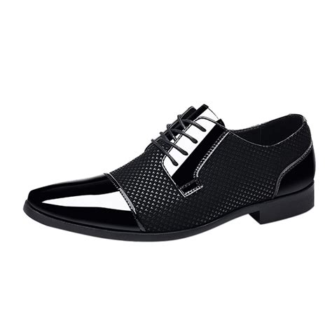 Fsqjgq Black Dress Shoes For Men Lace Up Modern Shoes Mens Leather ...