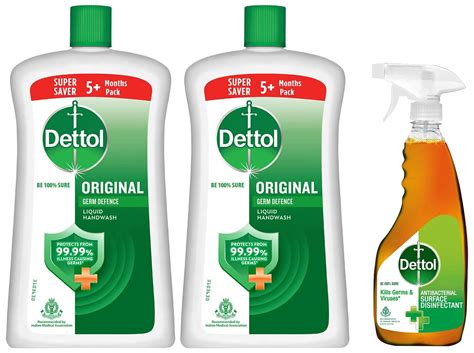 Dettol Liquid Handwash Refill Bottle & Liquid Disinfectant Cleaner ...