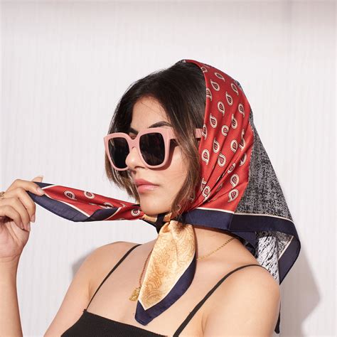 Abstract Print Square Scarf For Women | Salty – Salty Accessories