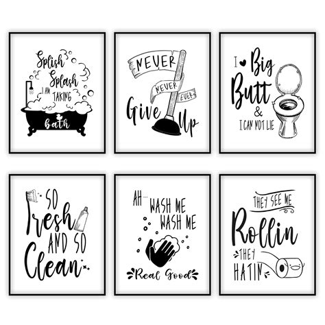 Buy Funny Bathroom Decor Wall Art,Funny Bathroom Wall Signs Quotes and ...