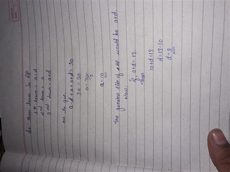 The sum of 3 numbers in AP is 30 If the greatest number is 13,then its ...